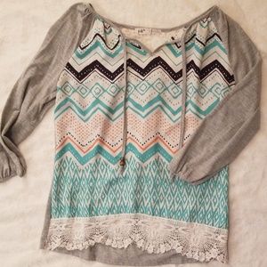 Grey Shirt with Tassles